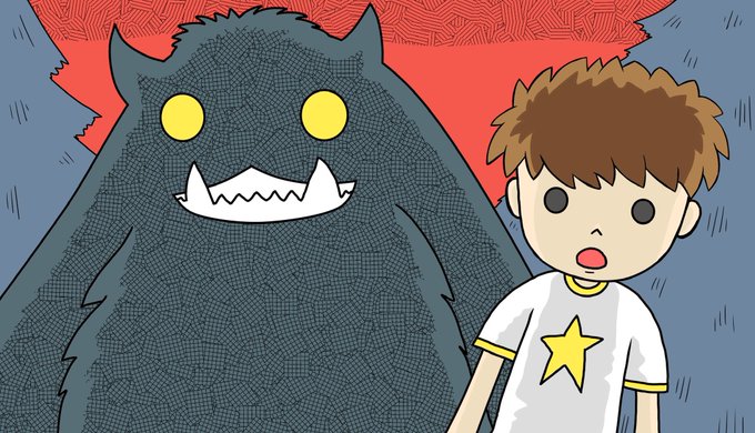 次の漫画は少年と化け物のお話です🎃 