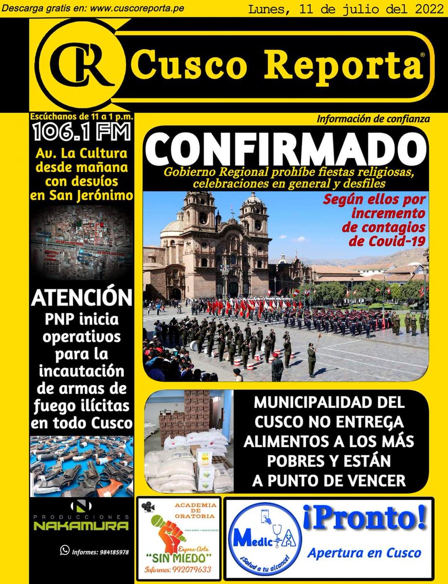 cuscoreport's tweet photo. Diario Digital Cusco Reporta #CuscoReporta de #Hoy

Noticias de Cusco #Cusco https://t.co/ZO0EVMyUXa