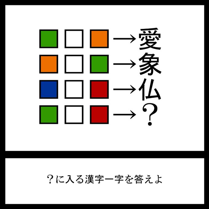 今日の三日月ネコ放送謎解き問題

愛の象の仏‥?

#三日月ネコ謎 #謎解き #わかった人はRT 