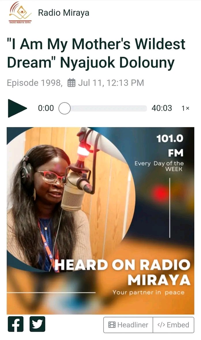 nyatongyik2021's tweet photo. Cpt Nyajuok Tongyik Doluony shared her story today on Radio Miraya at 0915 before going to meet with Hon.Tut Kew
Listen to the whole interview here
https://t.co/0Lxw7w5Gnu
#ssot 🇸🇸🇸🇸 #Nyajuok
#IMWD https://t.co/NQUFLNQdr4