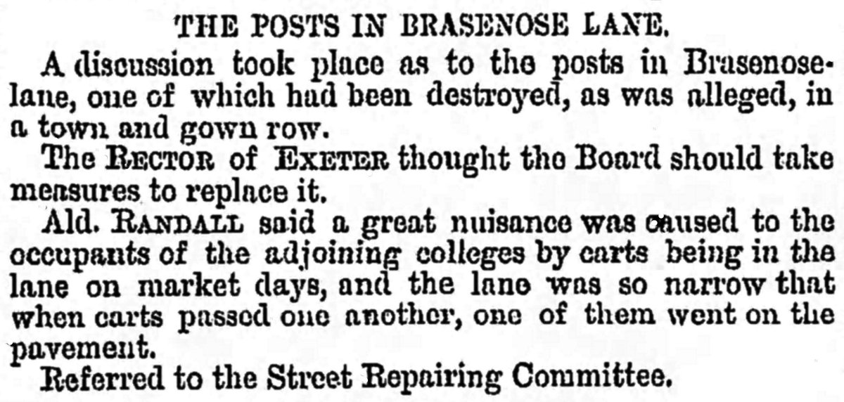 Angry drivers in Oxford vandalising traffic restrictions - cart-drivers, that is, 150 or so years ago.

(Jackson's Oxford Journal, 2 January 1869)