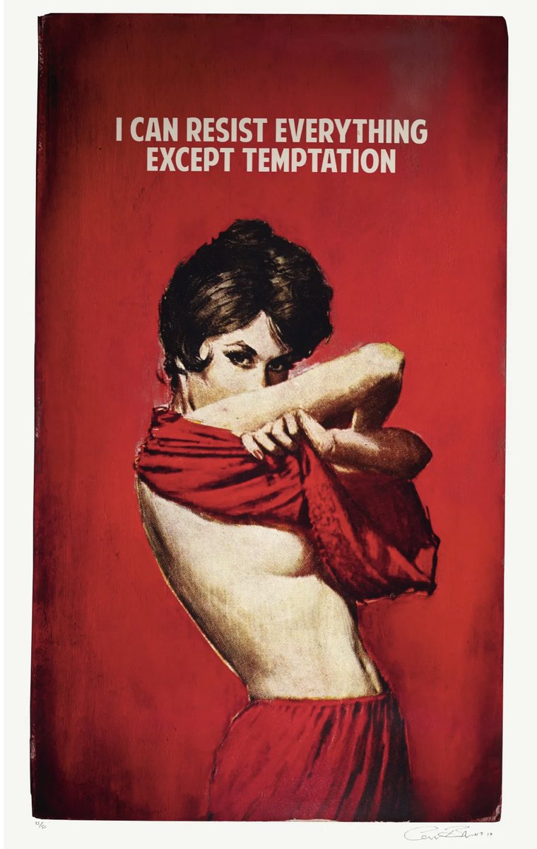 I CAN RESIST EVERYTHING EXCEPT TEMPTATION by The Connor Brothers 

Artist proof with silkscreen varnish 

Artwork comes framed &amp; signed 

#theconnorbrothers #artgallery #manchesterartgallery
