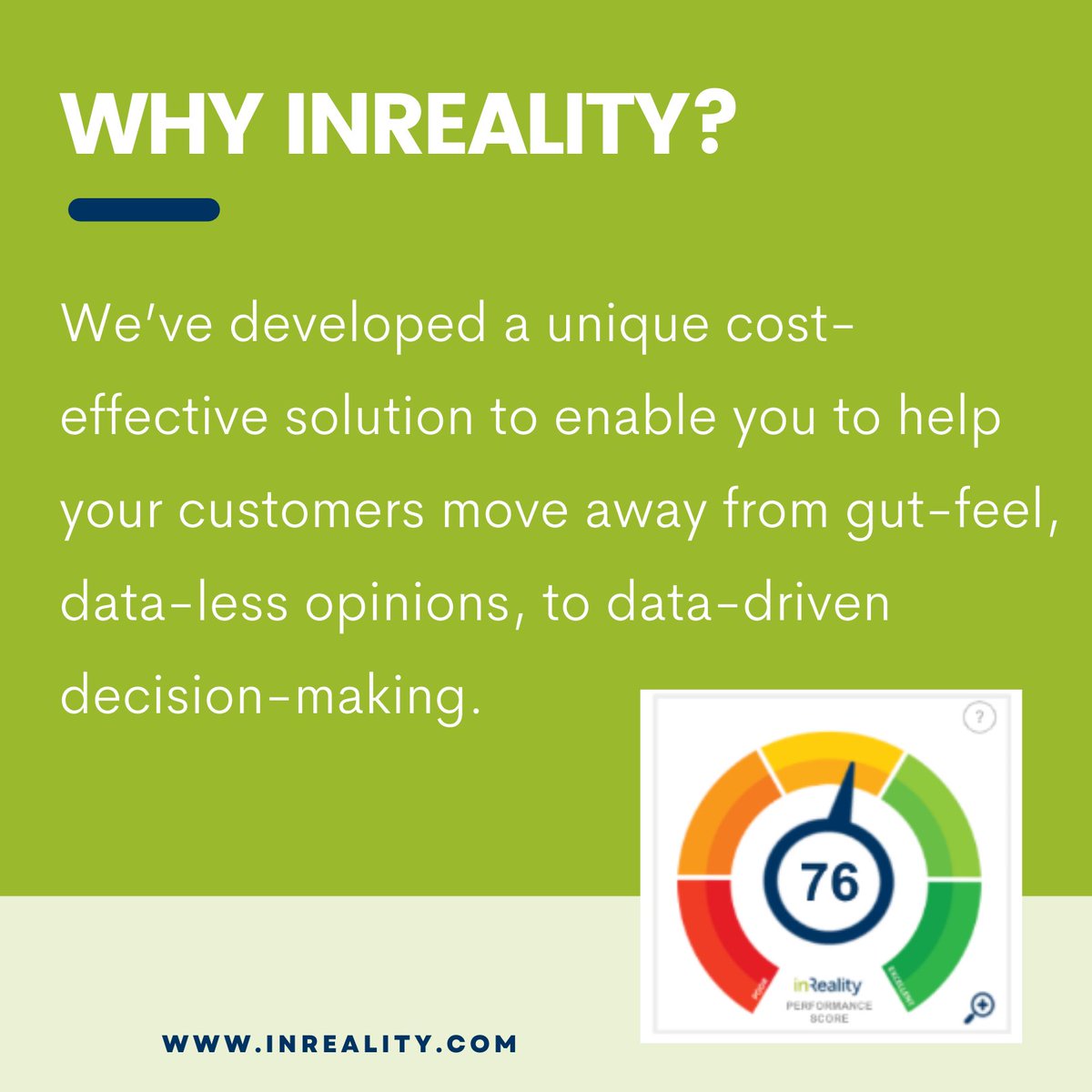 IRPost's tweet image. The #inReality Performance Score allows marketing, operations, finance, and management to easily assess and evaluate the effectiveness of each fixture, aggregated by date, day of week, venue or region.

Visit inReality.com and contact us for a live presentation.