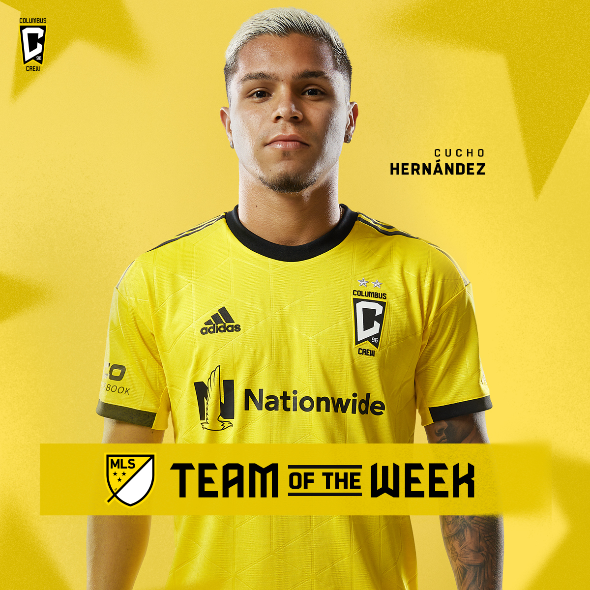 ColumbusCrew's tweet image. Sparked the comeback ⚡️

Solidified the result 👊

@detienne_10 and @CuchoHernandez earned @MLS Team of the Week honors for Week 19.

#Crew96 | #VamosColumbus