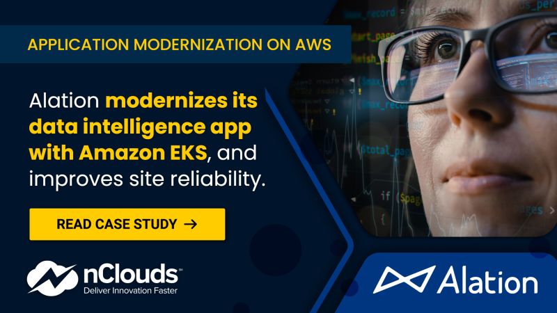 Great customer story. Learn how nClouds helped Alation modernize its #BusinessIntelligence application and maintain #uptime and reliability of its production environment on #AWScloud. #AmazonEKS. #ApplicationModernization. Read case study hubs.la/Q01gdz7F0
