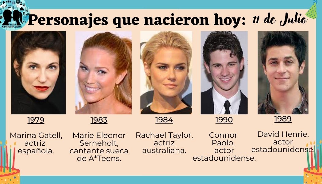 RComunicativo's tweet photo. #RostroComunicativo #Rostrosquenacieronhoy #cumpleaños #11deJulio

#giogioarmani #oscardeleon #hugosanchez #LisaRinna #greggrunberg #JustinChambers #leishahailey #MichaelRosenbaum #LilKim #oscarshwebel #marinagatell #marieeleonorserneholt #rachaeltaylor #ConnorPaolo #davidhenrie https://t.co/fddDIhAMx6