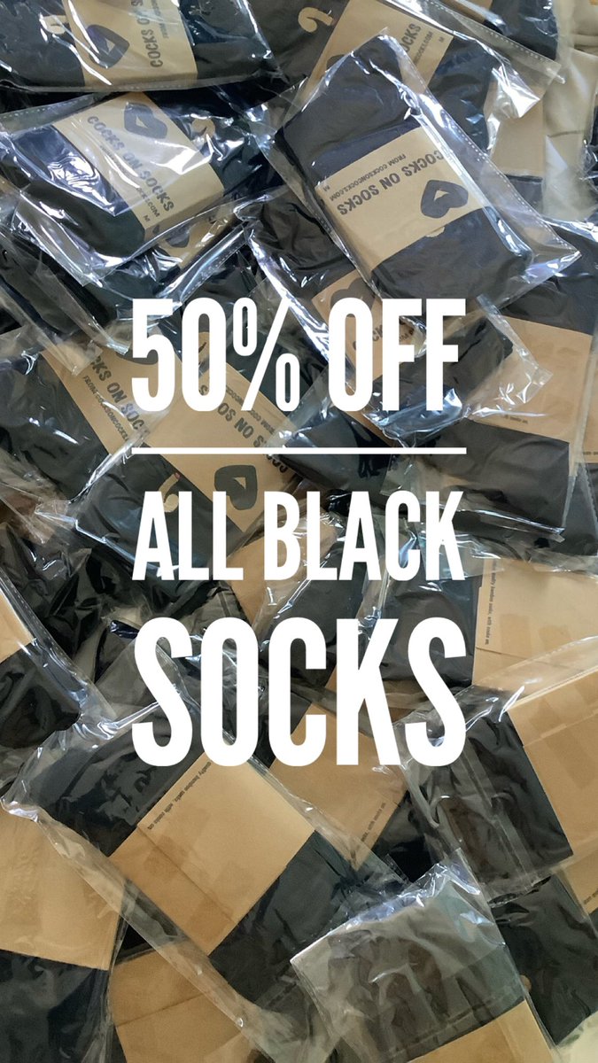 50% off black socks.

cocksonsocks.com

Deal with it.

#socks #sale
