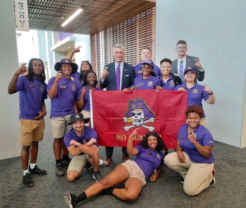 ECUChancellor's tweet photo. It’s another great day to be a #Pirate! 

Had fun kicking off today’s summer orientation session for #ECU26 and our #ECUParents ☠️ https://t.co/1QBIJLQRR1