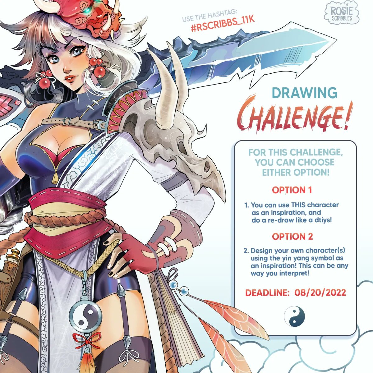 ScribblesRosie's tweet photo. Hi guys! I'm hosting an 11k challenge over on Instagram and thought I'd link it here too in case anyone wants to join in!! 🖤🤍🖤🤍🖤 
#artchallenge #dtiyschallenge #fanart #digitalart #AnimeArt #fantasyart https://t.co/pz5awza764
