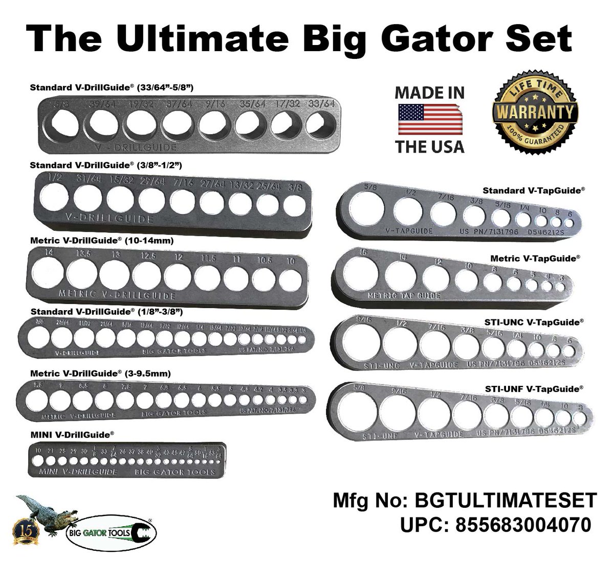 BigGatorTools's tweet photo. Largest Set of V-DrillGuides &amp; V-TapGuides: Drill &amp; Tap Straight - Every Time! All 100% USA-made and comes with a Lifetime Warranty. #drillguide #tapguide #biggatortools #drillstraight #tapstraight #tools #tool #toolset #workshop #shoptools https://t.co/FWSHLFNMhy