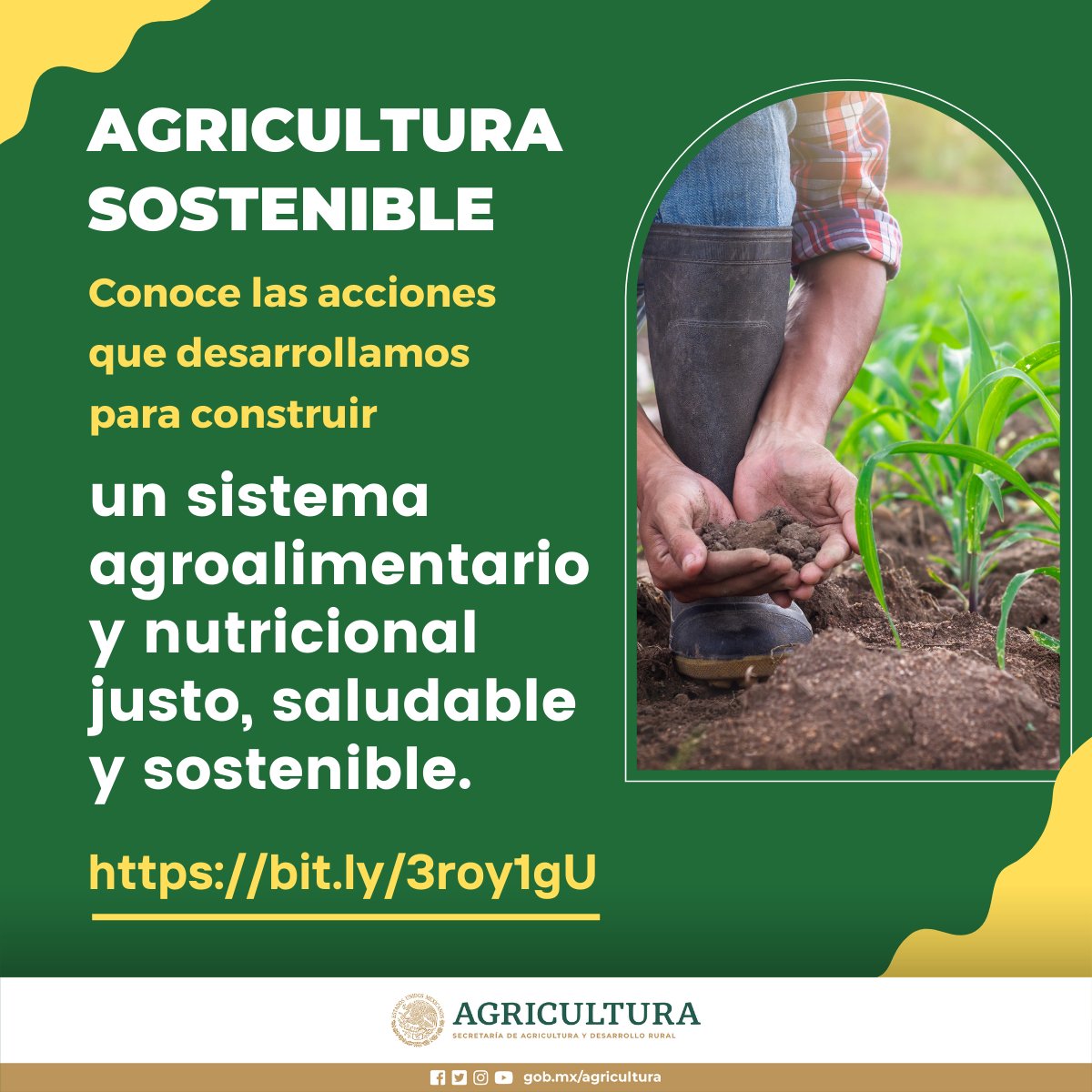 Agricultura_mex's tweet photo. Uno de nuestros objetivos es  incrementar las prácticas de producción sostenibles en los sectores agropecuario, acuícola y pesquero para hacer frente a los riesgos agroclimáticos.
👉🏽https://t.co/A4hiXmyFZG 
#ElCampoOrgulloDeMéxico https://t.co/rdsc6s5kfi