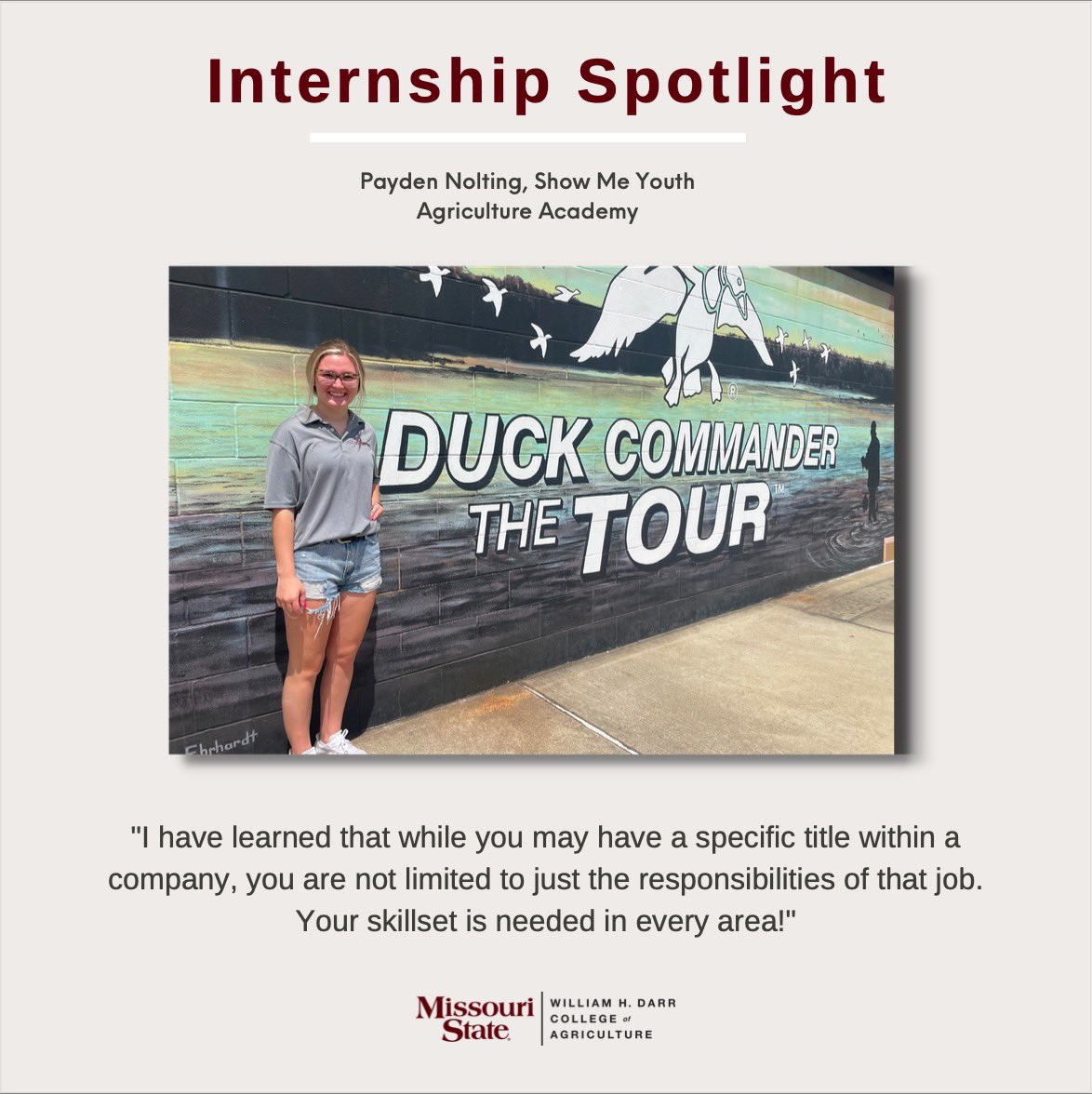 mostateag's tweet photo. Sophomore Agricultural Communications and Agriculture Business Marketing and Sales student, Payden Nolting, shares what she has learned through her summer internship at Show Me Youth Agriculture Academy in Lamar, Mo.

We are proud to have #agbears such as Payden #agbearproud 🐻 https://t.co/j4EoLjzg0J