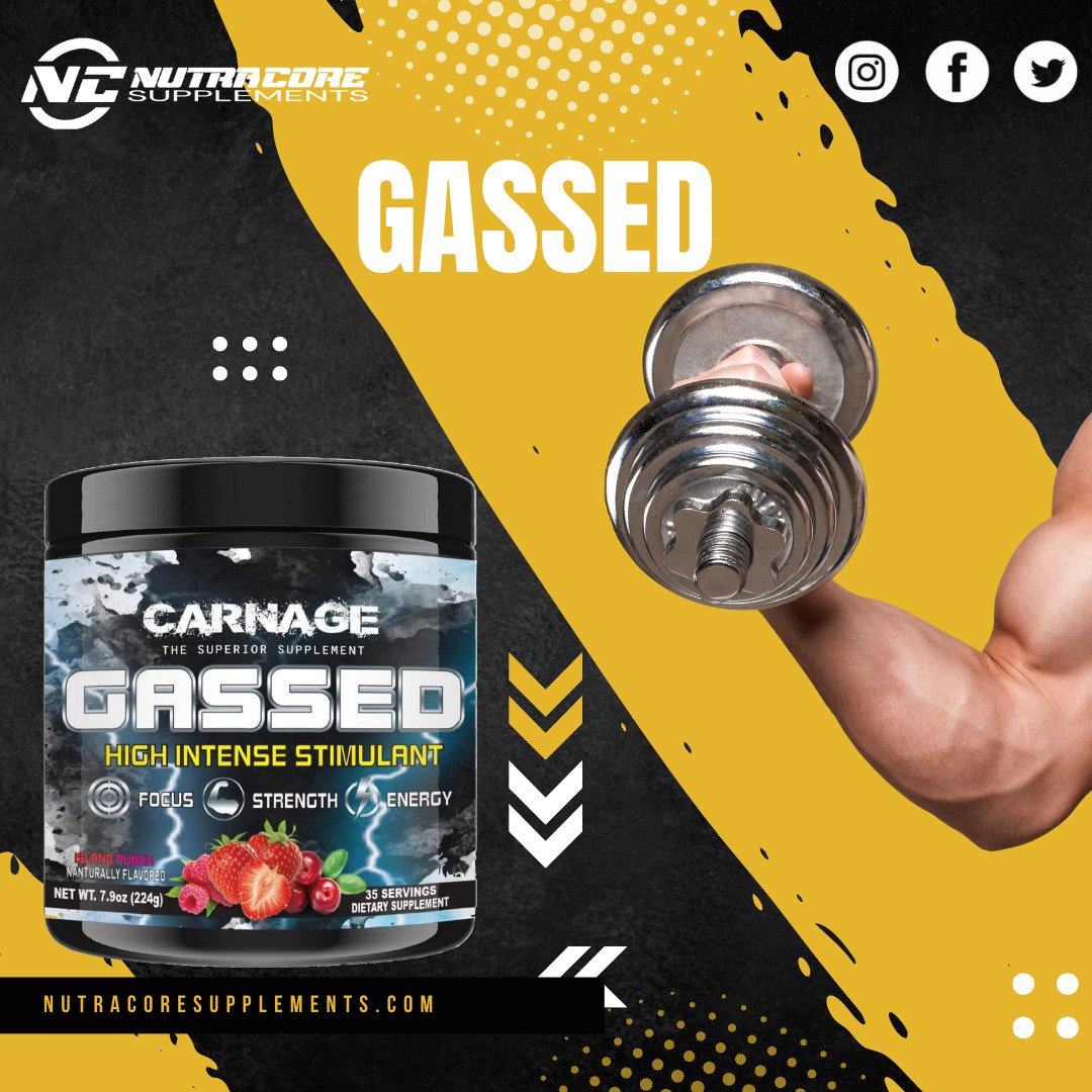 Gassed Ingredients
Beta-Alanine
Creatine Monohydrate
Creatine HCL
Caffeine Anhydrous
Order At  : nutracoresupplements.com/products/gassed
#nutracore #nutracoresupplement #supplementstore #gassed #carnage #supplementshop #preworkout #postworkout #HCL #creatine #nutracoresupplementshop #usa