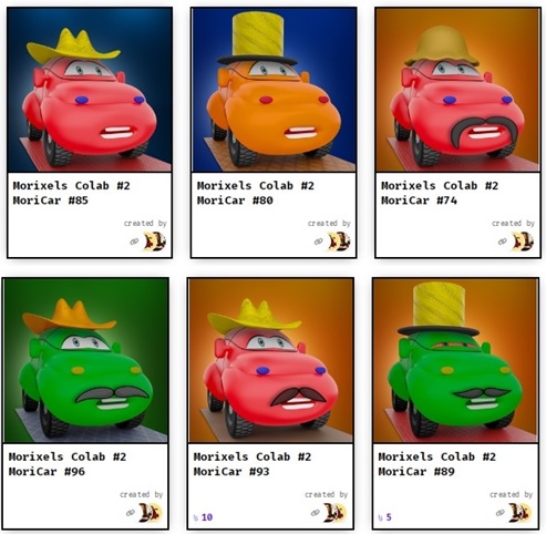 I have 6 cars from Morixels Colab #2 MoriCar now💥
❤️They are very lovely❤️
fxhash.xyz/u/vahid_valimo…
Valuable artists: 
<a href="/ardavan_/">Ardavan Homayounfar</a> <a href="/morteza_yousefy/">Morteza Yousefi | NFT Artist</a>
#NFT #NFTCommumity #CleanNFT #XTZ   #Tezos #fxhash #tezosart #tezosnft #pfp #pfpNFT #NFT_Shill #3dart #3d #NFTSPACESHIP