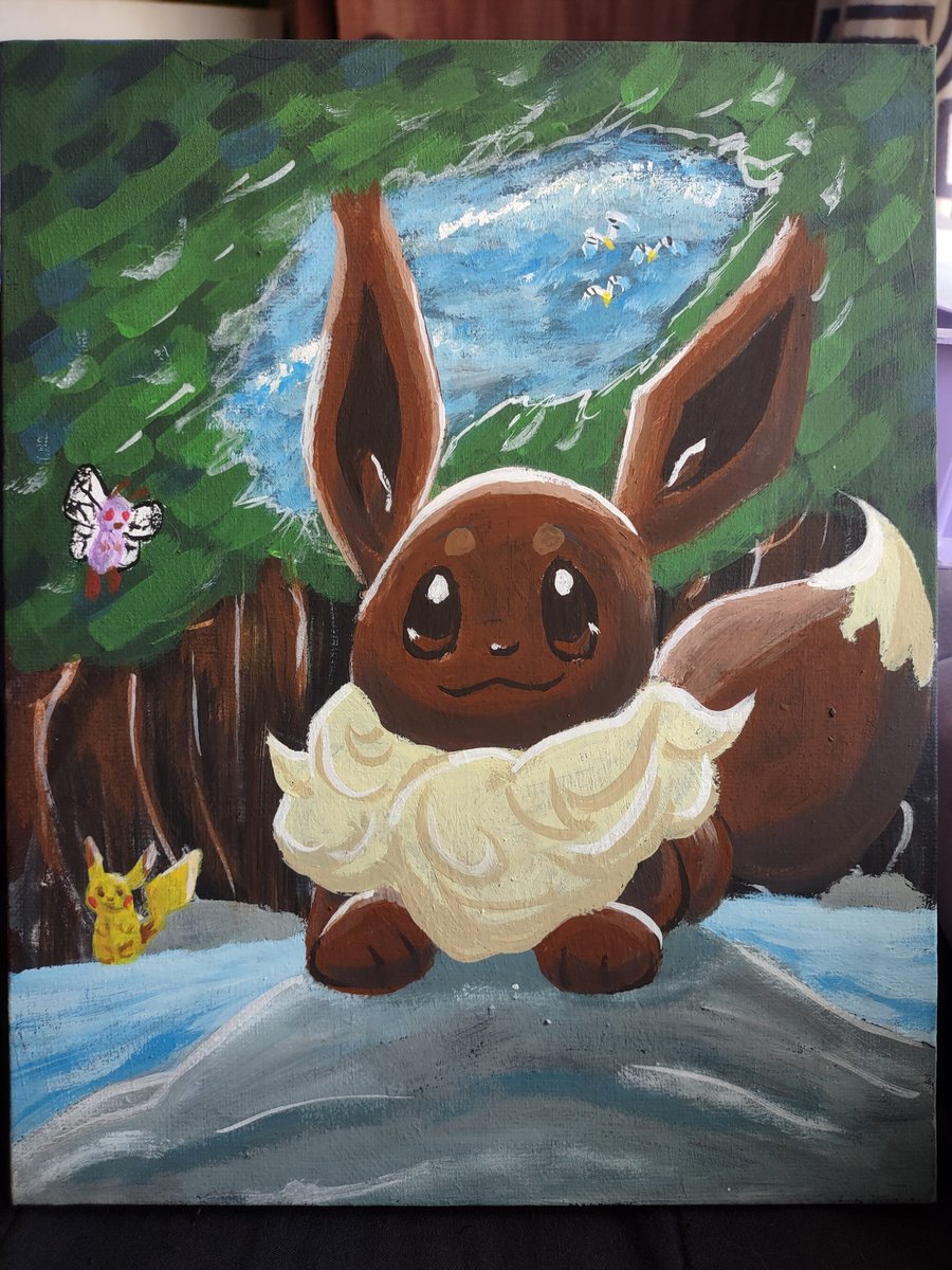 FandomtrashQwQ's tweet photo. Just a little painting I did of Eevee uwu💕 #Eevee #Pokemon #PokemonArt https://t.co/wepw5DYkNT