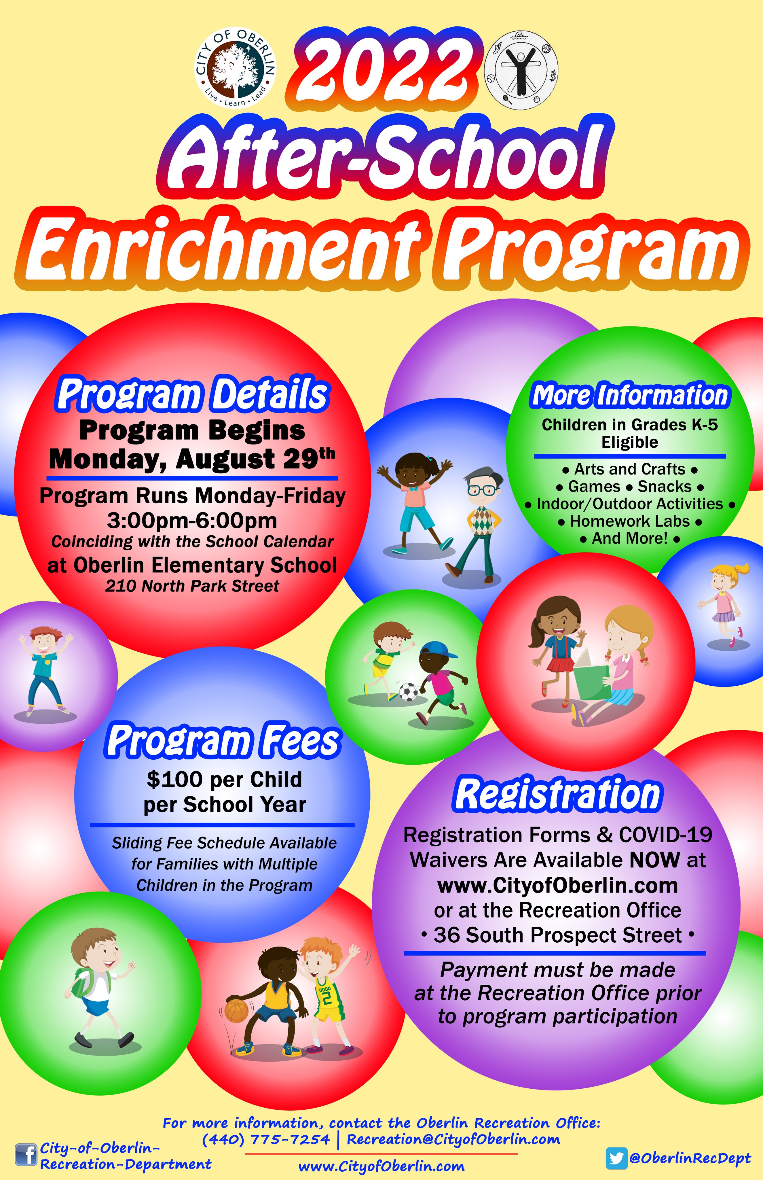 City of Oberlin on Twitter "🌟Register for 2022 AfterSchool Enrichment