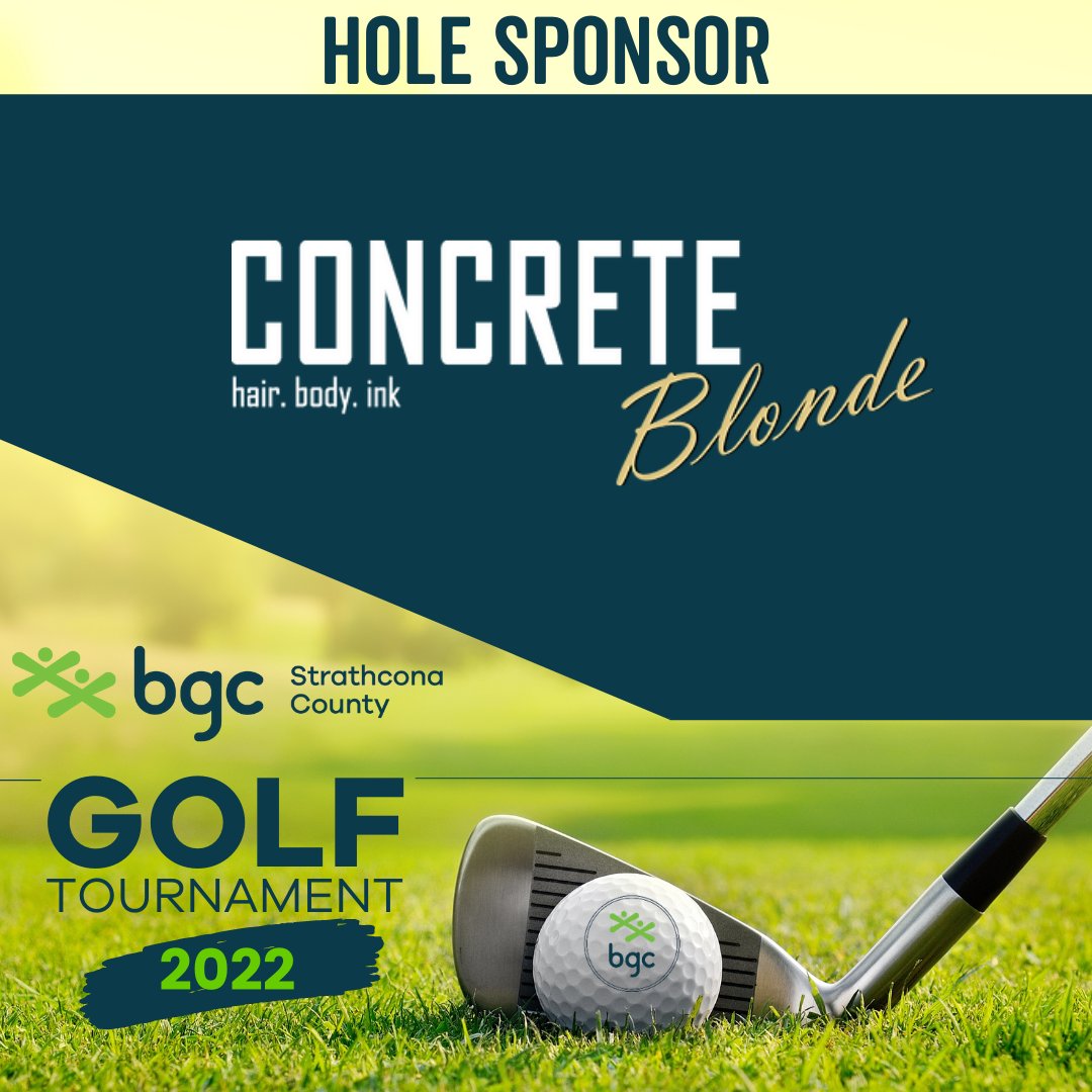 BGCStrathcona's tweet photo. Sponsor Announcement! We're so excited to welcome on Concrete Blonde Hair & Body as a hole sponsor for our BGC Strathcona County Chip in Fore the Kids Golf Tournament!! Have you registered to golf yet?? Head to our website! #bgcstrathcona #chipinforethekids #northernbear https://t.co/JXRpNrgvaV
