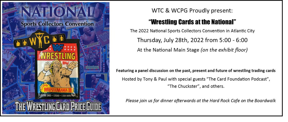 card_guide's tweet image. It's official. In a little over two weeks we are pleased to be doing the first ever wrestling card panel at the National. Hope that you'll be able to join us.