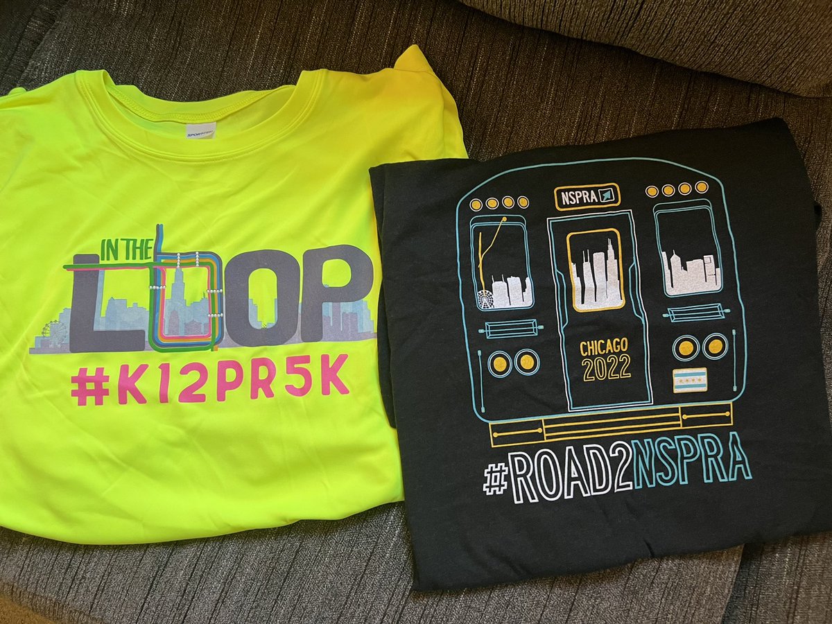 My Chicago shirts have arrived!!! Probably won’t be running the 5k like I had originally planned though lol (🤰🏼)

#road2nspra #k12pr5k #NSPRA2022