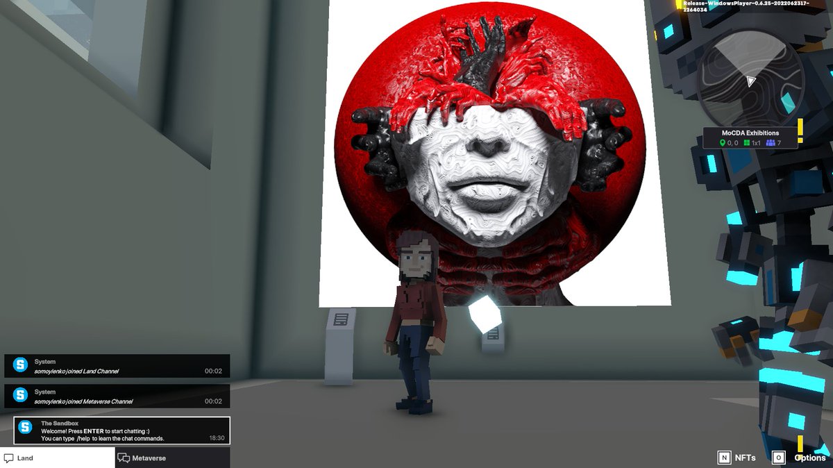 somoylenko's tweet photo. @TheSandboxGame @MOCDA_ I just participated in the #TheSandbox weekly contest for a chance to win 200 mSAND! Here is my favorite piece from the ‘Impossible Worlds’ exhibition, check out my screenshot below!
👇 https://t.co/U9N6xOAyBP