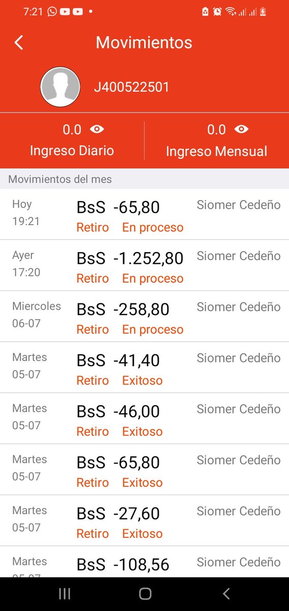siomercedeno's tweet photo. @BilleteraMovil_ buenas tarde, saludos, necesito el reembolso del dinero del día 2 de julio y del 6 de julio de la billetera vendedor, adjunto comprobante https://t.co/WFoxzHzuvH