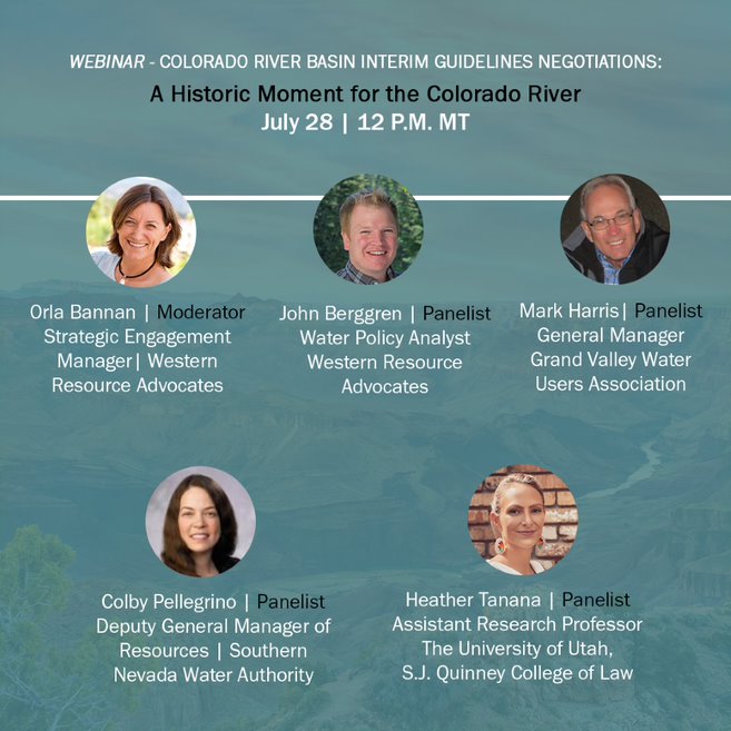Don’t miss WRA’s upcoming webinar on how what’s at stake during the upcoming Colorado River Basin Interim Guidelines re-negotiations. Get the details and register here to save your spot! westernresourceadvocates.org/webinars/color…