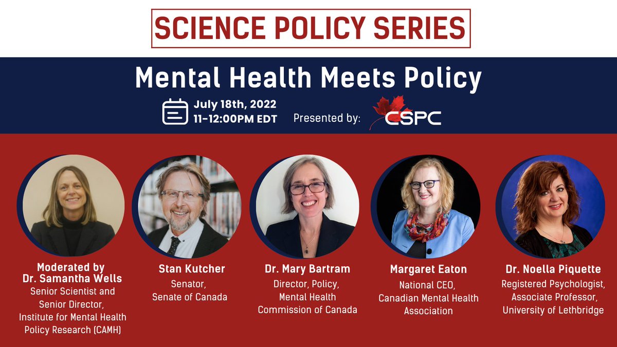 Mental Health Commission of Canada (@mhcc_) on Twitter photo The topic of mental health services and preventing those who may be at-risk is an important conversation that will be explored in this series presented by <a href="/sciencepolicy/">Canadian Science Policy Centre (CSPC)</a> . Click the link to register! bit.ly/3yvfsub The topic of mental health services and preventing those who may be at-risk is an important conversation that will be explored in this series presented by <a href="/sciencepolicy/">Canadian Science Policy Centre (CSPC)</a> . Click the link to register! bit.ly/3yvfsub
