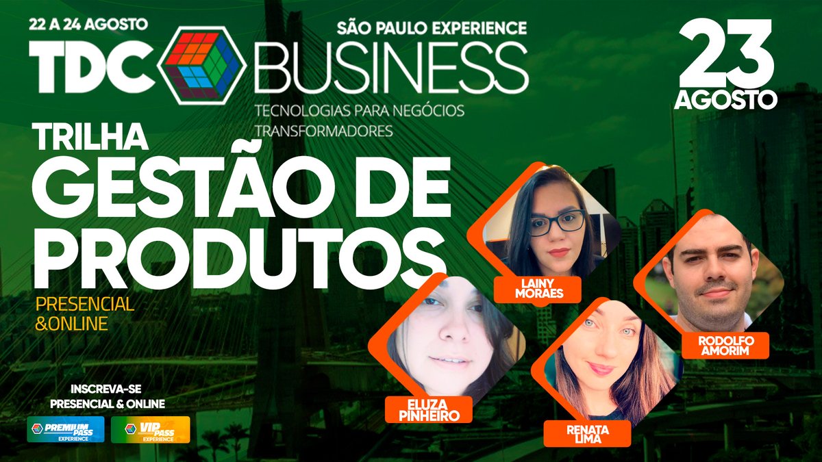 TheDevConf's tweet photo. ✔ TDC BUSINESS ✔
Gestão de Produto como estratégia de inovação para negócios

Conheça os coordenadores da 🟢 Trilha GESTÃO DE PRODUTOS 🟢
@UsinadeUX 
@moraeslb 
Renata Lima
Rodolfo Amorim

Saiba mais e inscreva-se:
https://t.co/bzV56SVbgS https://t.co/wsdWNlXiQK