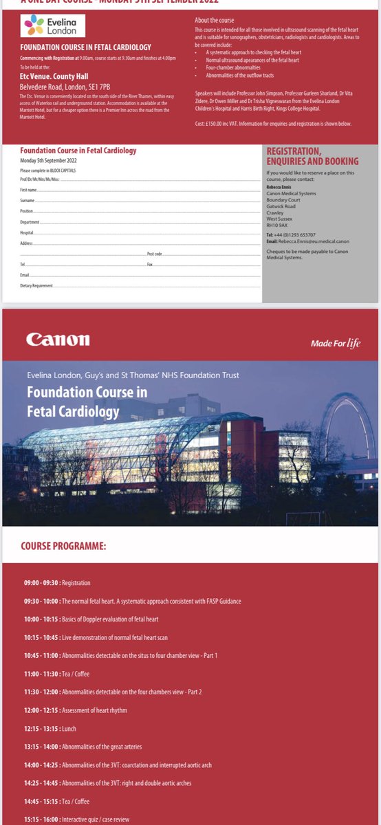 Our in-person fetal cardiology course is now available for booking uk.medical.canon/wp-content/upl… Limited places available @jmsimpsonmd @clapham99