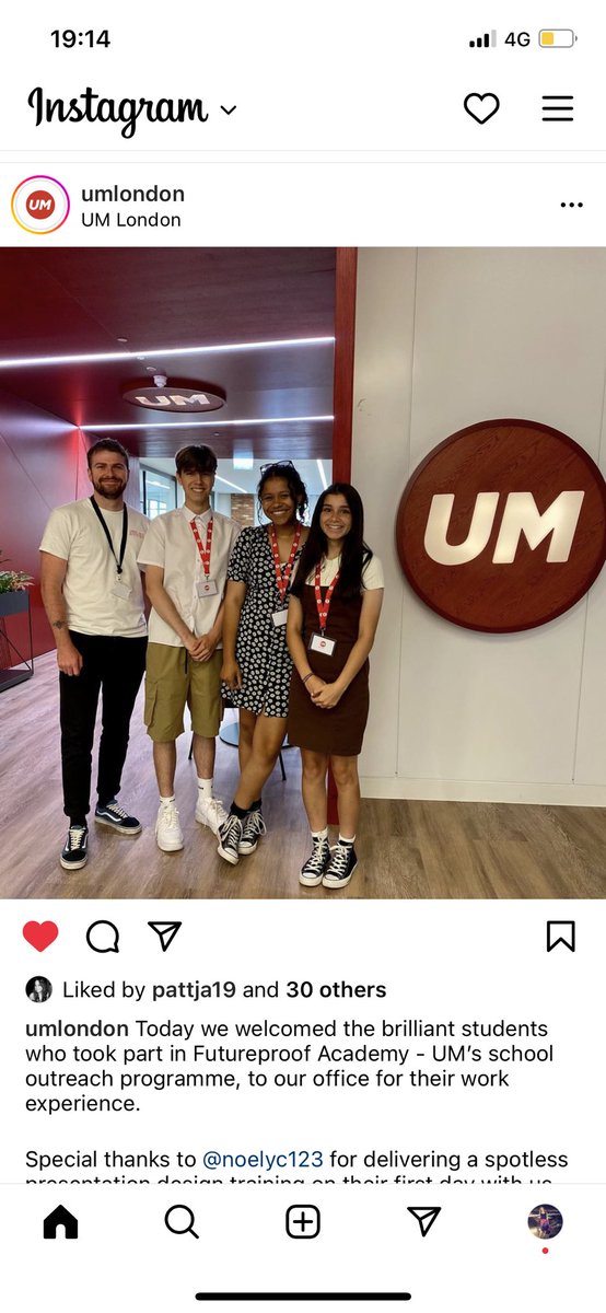 Work experience kicked off today and we’re delighted to hear that three of our fabulous year 10s have settled in media life with <a href="/UMLondon/">UM London</a> #proud #prettycoolplacement #careerseducation #workexperience #CEIAG