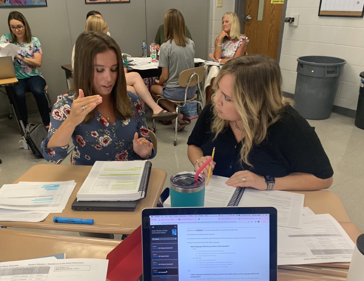 MsLanchak's tweet image. So impressed with teachers’ open mindedness and collaboration at our ELA Deep Dives session! Embedding grammar is not for the timid. ☺️ @co_sumner @TEACH_Lawson @TeachHigh32 #ROCvision #DRIVE
