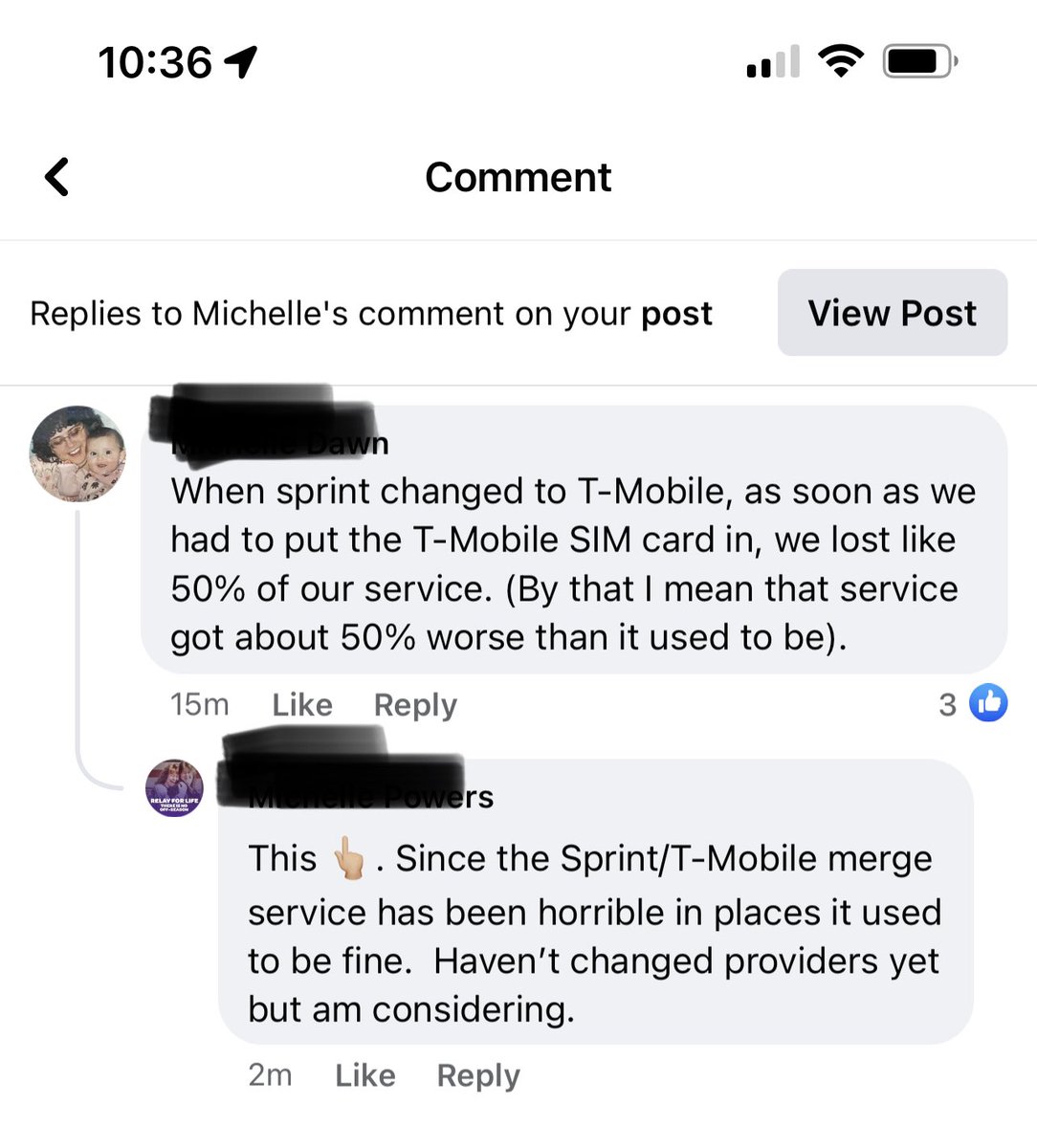 eaCookie's tweet photo. @TMobile it’s been a year… when will we get service back? I want a credit for every month of dropped calls. A whole downtown has lost service. Does anyone care? https://t.co/4ELRSB5d8t