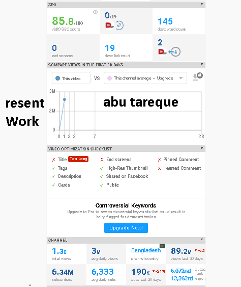 abutarequeee's tweet photo. Hello,
Are you need a Youtube SEO Expert?
Are you looking for SEO keywords for Youtube Video Ranking?
Here is my latest recent work: 
My Fiverr Gig:https://t.co/YU5LOXkFFX
My LinkedIn: https://t.co/yr8kBackzp
#YoutubeSeo #youtubevideoseo
Contact me now without hesitation. Thanks https://t.co/rNE8uI1AeI
