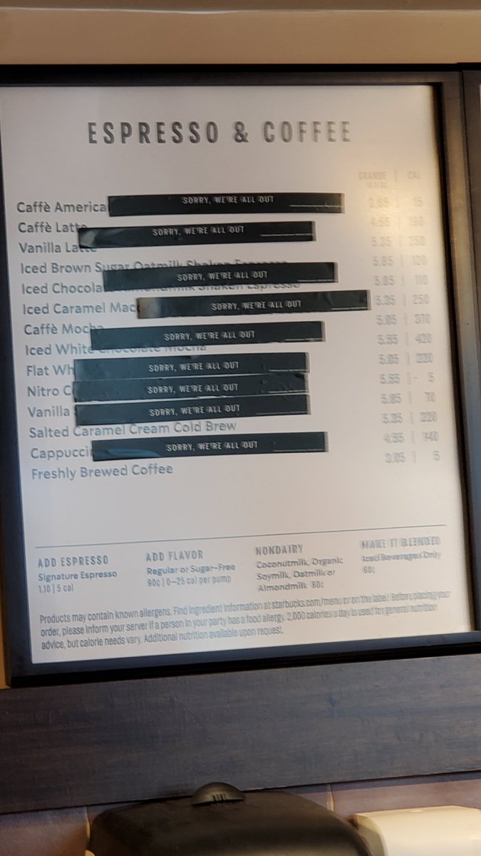 Oh you wanted to buy a coffee at Starbucks?  Tsk