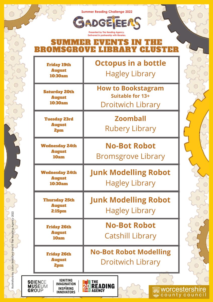 We have some very fun activities this summer across the 5 libraries in our cluster. Check them out down below! We now have a new system where you have to pay within 4 working days to secure your booking HOWEVER, you’ll be able to pay at any of the 5 libraries within the cluster.