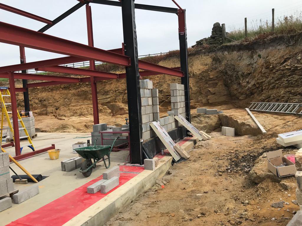designline_4U's tweet photo. After a few months steel frame strengthening this Part Q conversion at Dean Head Barn is finally off the blocks - well off with blocks actually!#partq #design #conversion https://t.co/lQz7rPnOPk