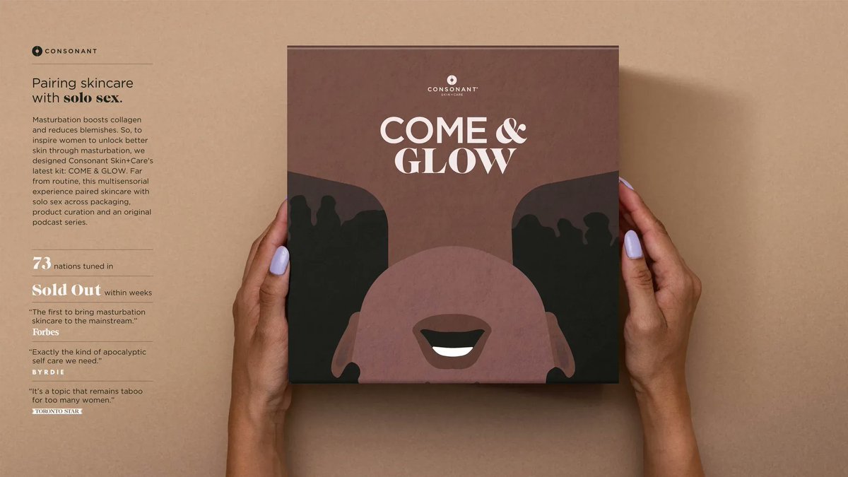 The_Clios's tweet image. #ClioHealth 2022 Silver Winner - @Consonant Skin+Care: Come&amp;amp;Glow by @zulualphakilo bit.ly/3N5zIsu 🏆