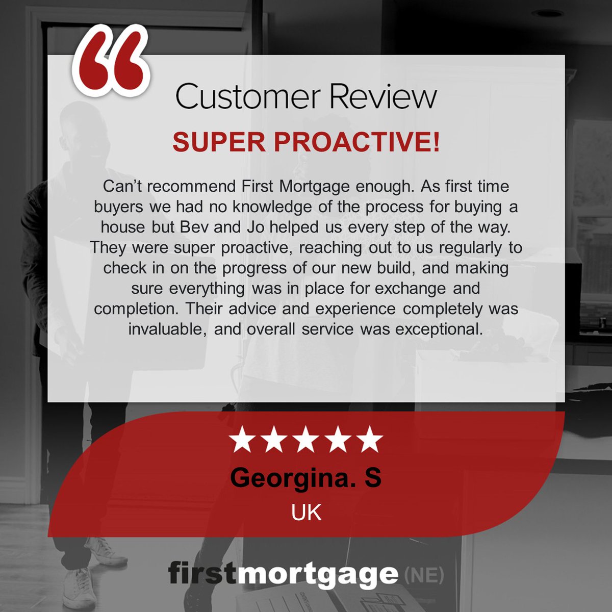 FirstMortgageNE's tweet photo. Monday Motivation 👊

Brilliant customer review left for the outstanding service from Bev and Jo. There's nothing better than starting the week on a positive! #TEAMWORK

#customerreview #customertestimonial #customerservice https://t.co/8FztuhFH3D
