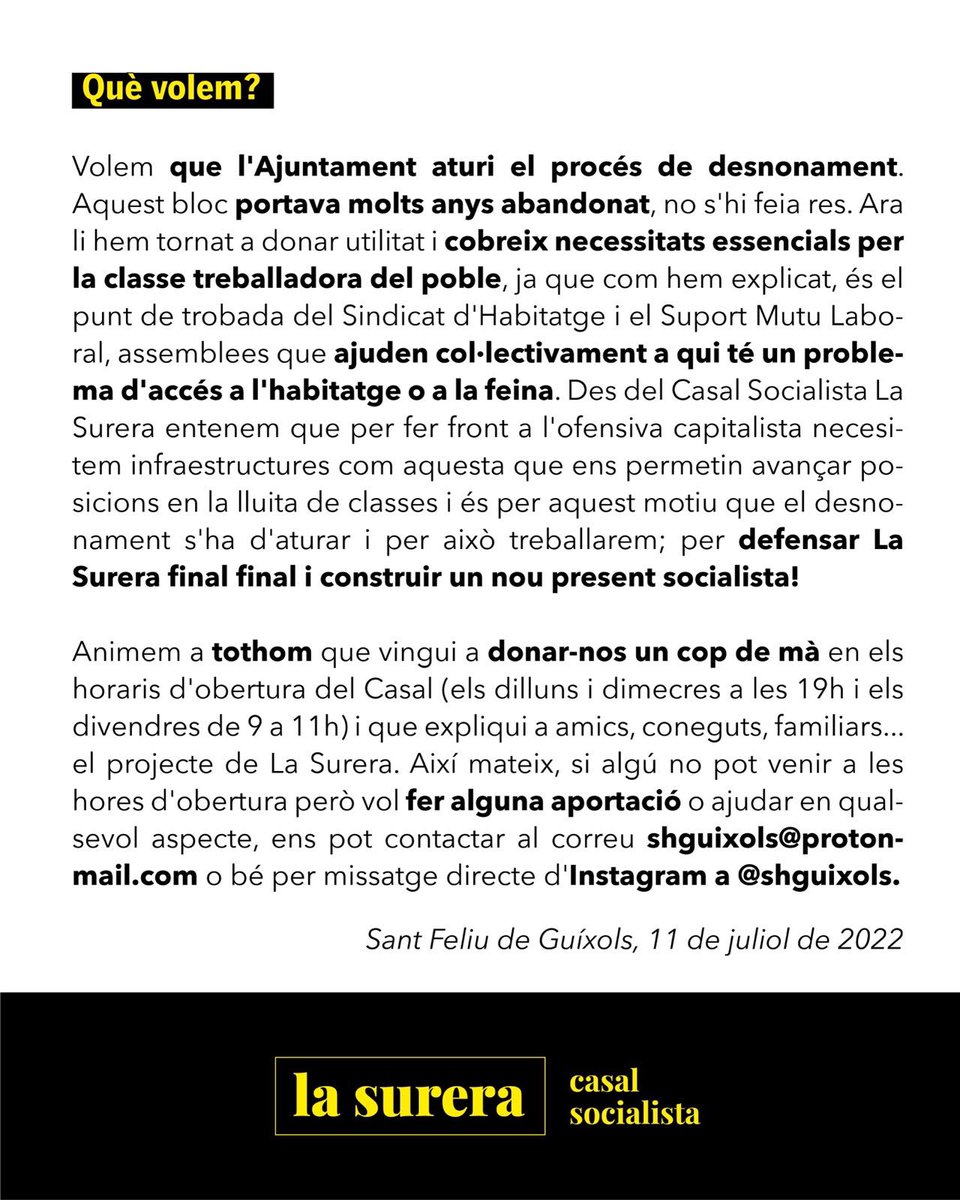 La Surera Casal Socialista tweet media