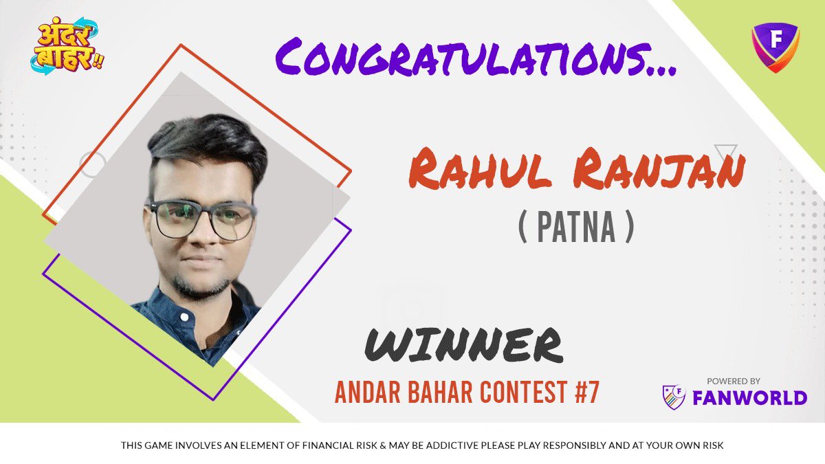 FanStrike_App's tweet photo. Congratulations 👏🎉

@HustlerRahul 

#CFC #competition #Contest #Giveaways #Giveaway #Cricket #contestindia #contestgiveaway https://t.co/VqlqRLvSZZ