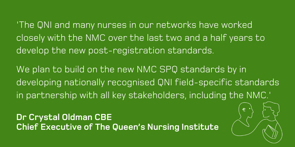 nmcnews's tweet photo. ICYMI, our new post-registration standards are now published!
 
These standards were produced in collaboration with numerous partners across the health and social care sector including @TheQNI and @iHV. We’re grateful to everyone who shared their views.
👇
https://t.co/c2k8w3xqA5 https://t.co/stHtqgsLOf