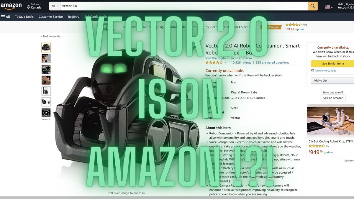 d14studios's tweet photo. Vector 2.0 is on amazon...really?!?  Watch my analysis on my https://t.co/ATi0bbsSxv channel; https://t.co/2KlMZcPhvu #vector #vector2 #vectorrobot #robots #ddl #digitaldreamlabs #superdantech https://t.co/l7fNTMP9OL