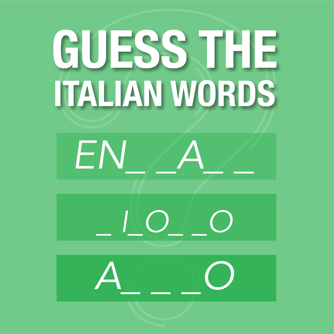 Guess the Italian Words is back this month! Comment your answers below👇 and tag a family member or friend to put their Italian to the test! 🇮🇹