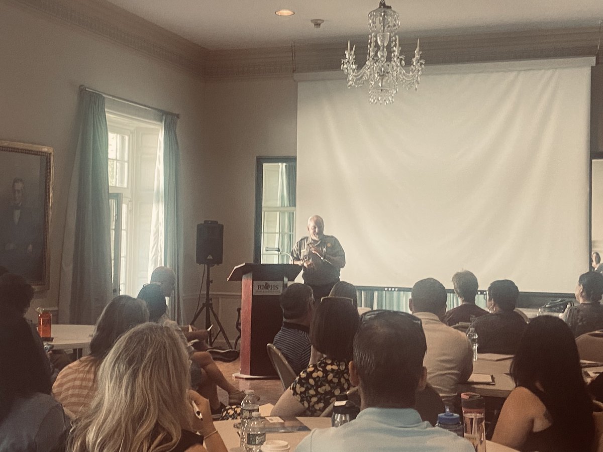Kicking off our #RevIdeals Teacher Institute with an amazing talk from John McNiff, a Park Ranger, at the Roger Williams National Memorial. #NHD