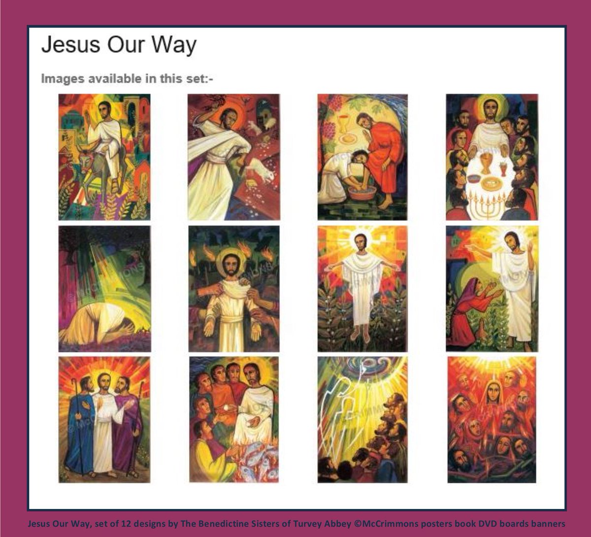 McCrimmons's tweet photo. @emininak @BirgitteUna We print several ranges of Turvey Abbey artwork as well as books and DVDs!

#JesusOurLight
#JesusOurHope
#JesusOurWay
#FootstepsOfChrist
#GodsPromises
#SingPraiseThePsalms
#SaintsCollection

+ individual artwork, printed as posters, boards, banners and lectern frontals #TurveyArt https://t.co/rXnTEiBYxS