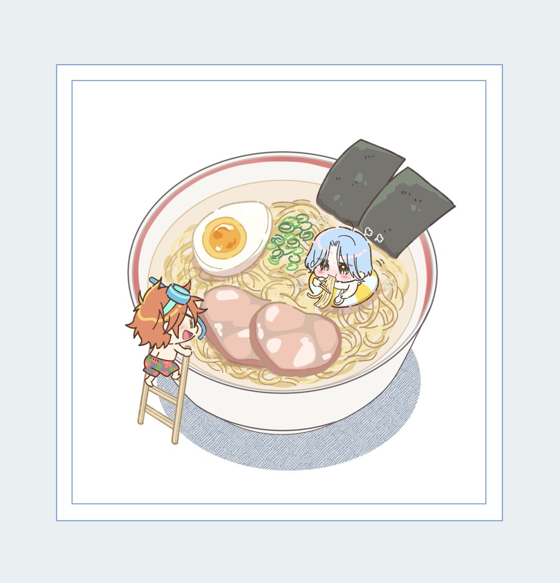 「ラーメンおいしいね🍜🌺❄ 」|🐸女々男🐸のイラスト