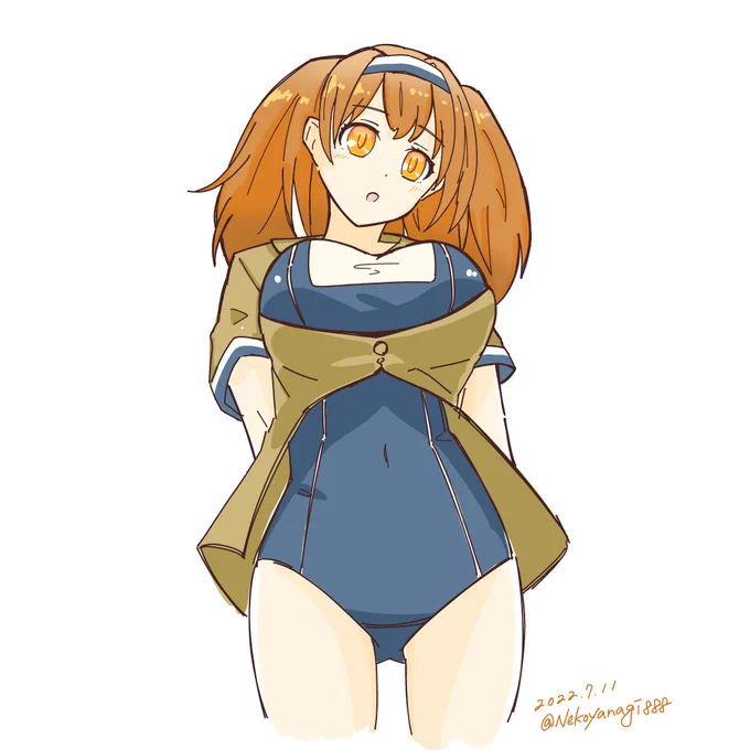 とつぜん前屈みになってどうしたの?お腹いたいの?#艦これ版深夜の真剣お絵描き60分一本勝負#艦これ版真剣お絵描き60分一本勝負_20220711 