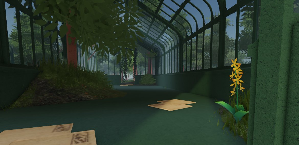 UniucornStudio's tweet photo. Abandoned by one, inhabited by another... The Overgrown Greenhouse Area is completed!  🦊🌱

#roblox #robloxdev #gamedev https://t.co/oOccjrwPrn
