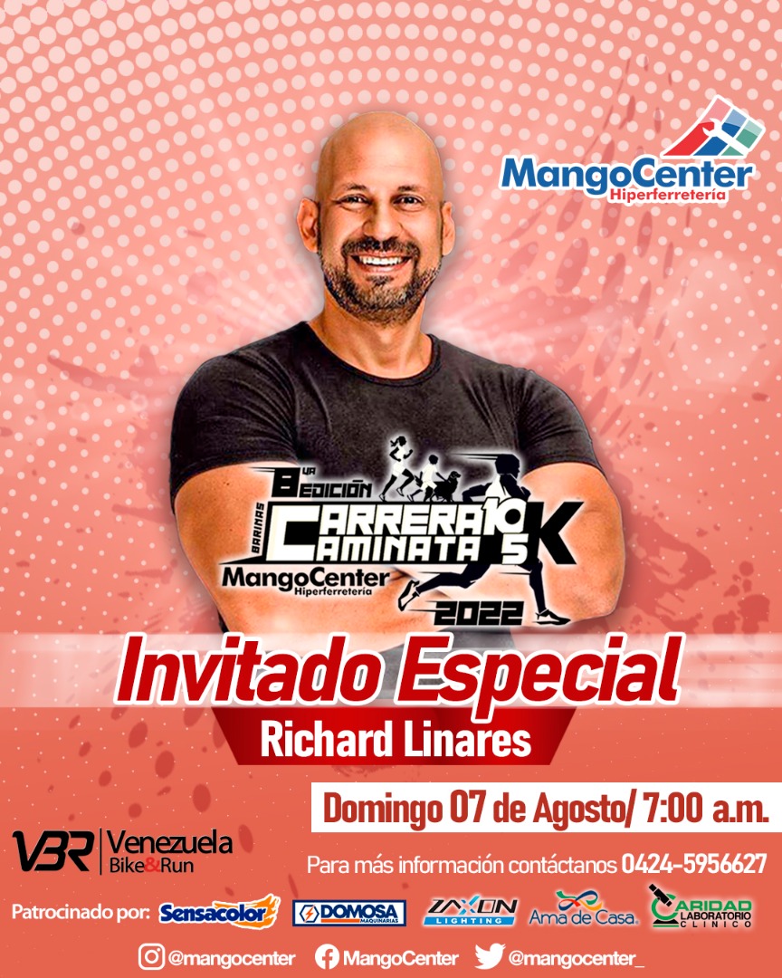 MangoCenter_'s tweet image. Tenemos un invitado Súper Especial para esta Edición de la Carrera - Caminata.  @LinaresRichard 
¡No te la pierdas!
#Barinas #Venezuela #MangoCenter