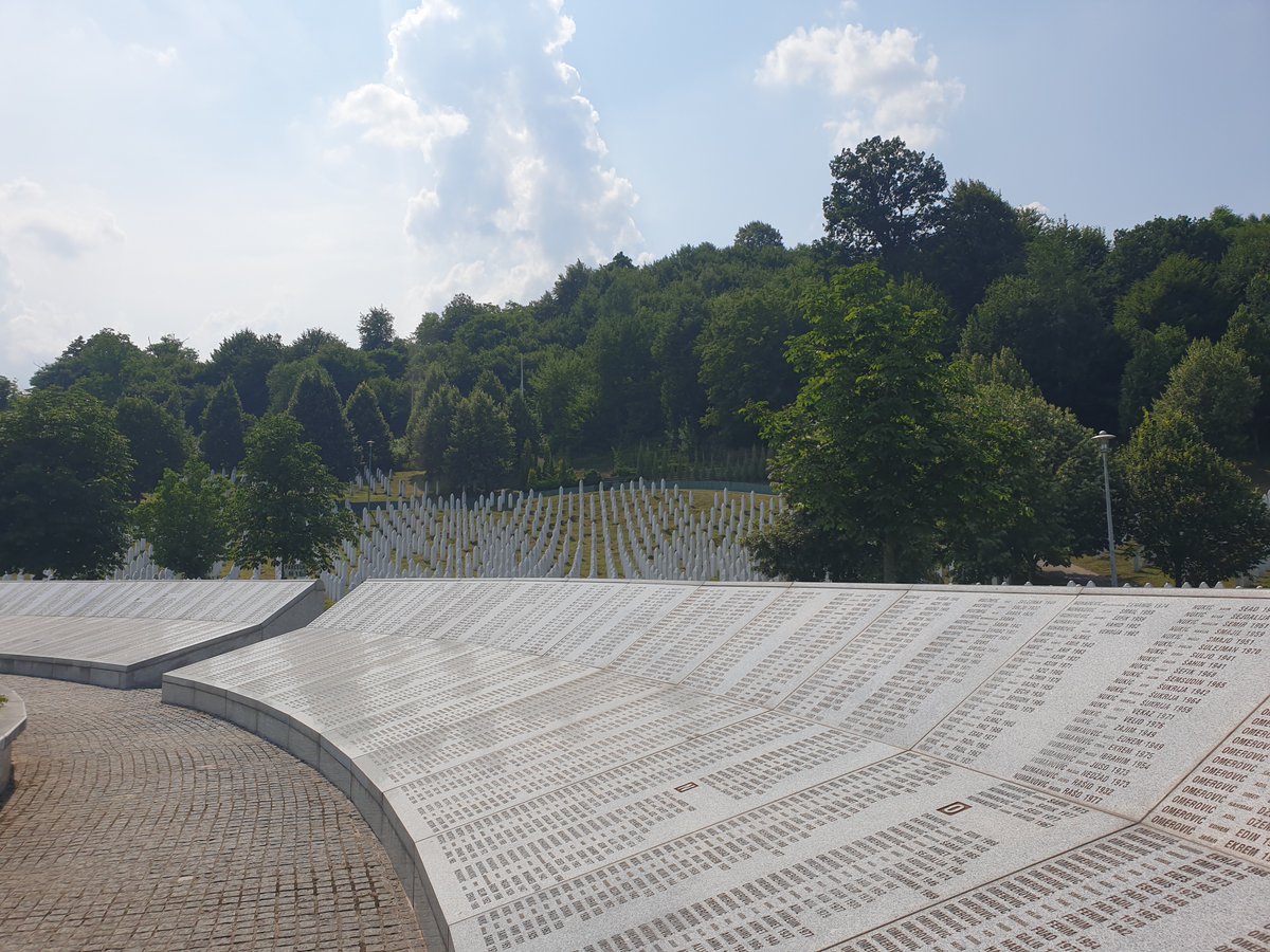 SapanMaini's tweet photo. Last week I visited #Srebrenica which bore witness to the genocide of over 8000 Bosnian Muslim men &amp; boys by Serbian VRS forces. The slaughter began 27 years ago today. The scale of the cemetery, which continues to expand as human remains are discovered, seized me with terror. https://t.co/7Q09DNTO8M